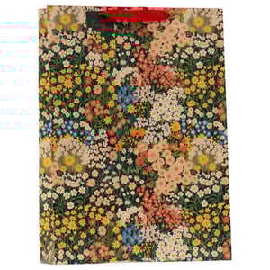 Bring a burst of floral joy to your customers with our Extra Large Daisies Gift Bag! This beautiful bag showcases a delightful meadow of colourful flowers, including charming daisies, vibrant yellows, soft peaches, and delicate blues, all set against a rich dark green background. Its extra-large size is perfect for those bigger gifts, while the sturdy red ribbon handles and integrated 'For You' tag add a touch of elegance and convenience. Ideal for birthdays, anniversaries, or any special occasion, this bag is sure to make any present feel extra special. Available for wholesale in a pack of 6 from Partisan Products Ltd.