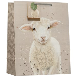 Delight your customers with our charming Large Dorset Lamb Gift Bag. This beautifully designed bag features an adorable illustration of a fluffy Dorset lamb, guaranteed to bring a smile. The gentle, neutral colour palette is enhanced by subtle speckle details and an elegant herringbone pattern on the side panel. Complete with a sturdy rope handle, this large gift bag is perfect for a variety of presents. Plus, it proudly carries an eco-friendly tag, appealing to environmentally conscious shoppers. Stock up with our convenient pack of 6 and add a touch of heartwarming charm to your retail offering.