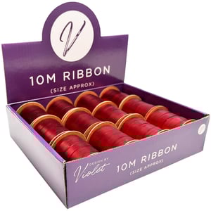 Add a touch of vibrant elegance to your customers' projects with our stunning 10M Red Ribbon! Perfect for crafting, gift wrapping, or festive decorations, this beautiful red ribbon is a versatile staple for any creative endeavour. Each spool offers a generous 10 metres (approx.) of high-quality ribbon, ensuring plenty for multiple uses.
Presented in a convenient display box of 12 spools, this pack is ideal for retail display and easy stocking. Designed by Violet, this eye-catching ribbon is sure to be a popular choice, bringing a pop of colour and sophistication to any occasion. Stock up today and let your customers unleash their creativity!