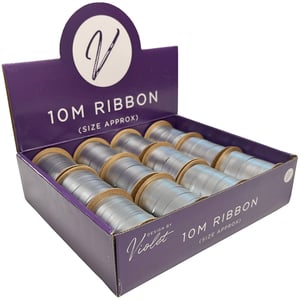 Elevate your crafting and gifting with our stunning 10M Silver Ribbon, available in a convenient pack of 12 spools. Each spool offers a generous 10 metres of beautiful silver ribbon, perfect for adding a touch of sophistication to any project.
Whether you're wrapping presents, creating dazzling decorations, or adding a shimmering finish to floral arrangements, this versatile ribbon is an essential for any retailer. Its elegant silver hue makes it ideal for weddings, anniversaries, Christmas, and countless other special occasions. Supplied by Partisan Products Ltd., you can trust in the quality and appeal of this popular item. Stock up your shelves with this must-have accessory and inspire your customers' creativity!