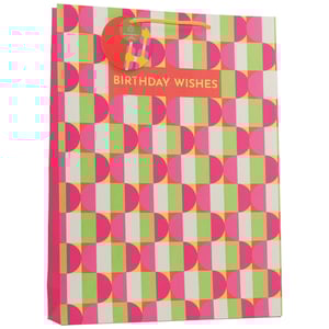Make every birthday gift pop with our Extra Large Pop Birthday Wishes Gift Bag! This eye-catching bag features a vibrant, geometric design in hot pink, lime green, and sunny yellow, guaranteed to stand out. The bold 'BIRTHDAY WISHES' message is perfect for celebrating any special occasion. Its extra-large size means there's plenty of room for even the most generous presents. Plus, with an eco-friendly material tag, you can offer your customers a stylish and sustainable gifting option. Supplied in a convenient pack of 6, these bags are a must-have for your retail display, ready to bring cheer to any celebration.