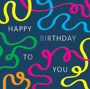 Brighten up your birthday card selection with our vibrant 'Open Birthday Male' card. This eye-catching design features a playful array of colourful, swirling ribbons in yellow, blue, green, pink, and orange, set against a stylish dark blue background. The crisp 'HAPPY BIRTHDAY TO YOU' message stands out, making it a fantastic choice for celebrating any special man. Its modern, festive aesthetic ensures it will be a popular pick for customers seeking a contemporary birthday greeting. Stock up with our convenient 1x6 pack size and offer a card that truly pops!
