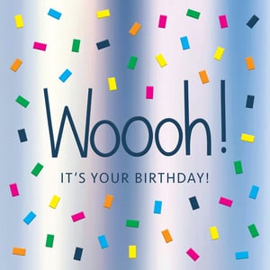 Get ready to celebrate with this vibrant 'Woooh! It's Your Birthday!' card from Second Nature. Perfect for any male recipient, this eye-catching design features a lively burst of colourful confetti against a stylish, shimmering blue and silver background. The bold, enthusiastic message makes it an ideal choice for spreading birthday cheer. The playful rectangular confetti in shades of pink, yellow, green, blue, and orange adds a fun, festive touch that's sure to bring a smile. Stock up on this versatile open birthday card, supplied in a convenient pack of 6, ensuring you're always ready for those special occasions.