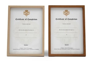 Showcase achievements beautifully with our A4 Wooden Certificate Frame set. This elegant pack includes two distinctively coloured wooden frames, offering versatile display options for any home or office. Each frame is perfectly sized for A4 inserts (21cm x 29.7cm approx), making them ideal for certificates of completion, awards, important documents, or cherished photographs.

Crafted from quality wood, these frames provide a sophisticated touch, enhancing the presentation of any accomplishment. The contrasting wood finishes ensure there's a perfect match for various decors. Supplied as a convenient 1x2 pack, you receive one of each stunning colour, ready to elevate your display. A timeless choice for celebrating success.