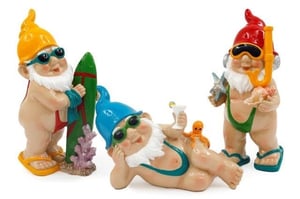 Bring a splash of summer fun to any garden or home with our delightful 24cm Gnome In Mankini Set Of 3! These quirky characters are ready for a holiday, guaranteed to bring smiles and chuckles wherever they go.
This charming trio includes a surfing gnome with his board, a relaxed sunbather enjoying a cocktail with a tiny octopus friend, and a keen snorkeller exploring the depths. Each gnome is vibrantly coloured and features a classic white beard, making them instantly recognisable yet uniquely playful.
Perfect for adding a touch of humour to outdoor spaces, as novelty gifts, or simply to brighten up shelves, this set of three distinct gnomes offers fantastic retail appeal. Get ready to spread some sunshine!