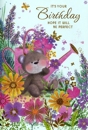 Brighten any birthday with this charming 'Open Birthday Female' card, a delightful choice for your retail collection. It features an adorable teddy bear nestled amongst a vibrant array of colourful flowers and a pretty pink watering can, creating a truly heartwarming scene. Delicate butterflies add a touch of whimsy and joy.
With the sweet message, "IT'S YOUR Birthday HOPE IT WILL BE PERFECT", this card is ideal for celebrating any special woman. Its gentle artistry and warm sentiment make it a lovely way to send birthday wishes. Stock up with our convenient pack of 6, ensuring you have plenty of smiles to share with your customers.