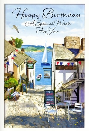 Wish someone a very Happy Birthday with this delightful card from Simon Elvin. Featuring a charming watercolour illustration, this card transports you to a picturesque seaside village. Imagine cobblestone streets, quaint buildings, and a serene view of the sea with a sailboat gently gliding by. The warm, inviting scene, complete with a friendly seagull, makes for a truly special birthday wish. Perfect for any male recipient, this 'Open Birthday Male' card offers a timeless and appealing design. Each pack contains 6 cards, ready to add a touch of coastal charm to your retail display.