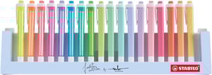 Elevate your stationery offering with the stunning Stabilo Swing Cool/Pastel 18 Pc set. This eye-catching collection features 18 beautiful pastel and cool-toned highlighters, perfect for students, professionals, and creative enthusiasts alike. Each highlighter boasts Stabilo's renowned quality, a sleek flat design, and a convenient pocket clip.
Presented in a ready-to-display stand, this "Fashion Edition" set is designed to attract attention and boost sales in your store. Offer your customers the joy of vibrant, smooth highlighting and organisation with this must-have Stabilo assortment. Supplied as single packs, it's an ideal addition to any retail environment.
