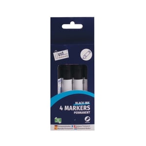 Stock your shelves with these versatile 4 Black Permanent Markers from Just... stationery, supplied by Tallon. Each convenient pack contains four high-quality black permanent markers, perfect for a wide range of uses in any home, school, or office setting. Designed with a practical chisel tip, these markers allow for both bold coverage and precise detailing. A fantastic feature for today's market, they boast eco-friendly plastic-free packaging, appealing to environmentally conscious customers. This wholesale offering includes 12 individual packs, ensuring you have plenty of stock of this everyday essential. Reliable and ready for any task, from labelling to creative projects, these markers are a smart addition to your stationery range.