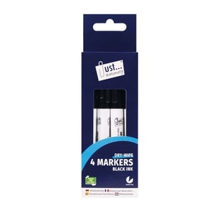 Stock up on essential stationery with these Just... stationery 4 Dry-Wipe Markers. Perfect for whiteboards in offices, classrooms, or at home, each pack contains four reliable markers with smooth black ink and a precise bullet tip for clear writing.

We're committed to sustainability, which is why these markers come in a convenient plastic-free eco-pack. This wholesale carton contains 12 individual packs, making it ideal for businesses, schools, or retailers looking to offer quality, environmentally conscious writing tools. Ensure your customers always have a fresh supply of black dry-wipe markers on hand!