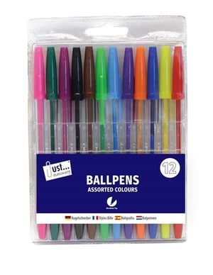 Brighten up any stationery collection with these fantastic 12 Multi Coloured Ballpoint Pens from Just... stationery! This vibrant pack offers an exciting array of assorted colours, perfect for adding a splash of fun to notes, drawings, or everyday writing tasks. Each pen features a reliable medium tip, ensuring smooth and consistent lines every time.

Ideal for schools, offices, or home use, these pens are a must-have for anyone who loves to write in colour. Supplied by Tallon, you can trust in the quality and value. Stock up your shelves with this popular 1x12 pack and offer your customers a burst of colour and practicality!