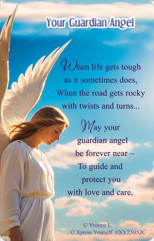 Bring a sense of peace and comfort to your customers with our 'Your Guardian Angel' product. This beautiful item features a serene angel against a tranquil sky, accompanied by a touching poem. The message offers heartfelt reassurance, reminding us that a guardian angel is always near to guide and protect with love and care, especially during life's rocky moments. It's a truly thoughtful gift for anyone needing a little uplift or a reminder of constant support. Supplied by Xpress Yourself, these inspiring pieces come in a convenient pack of 6, perfect for your retail offering.