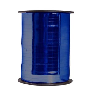 A spool of blue ribbon on a white background.