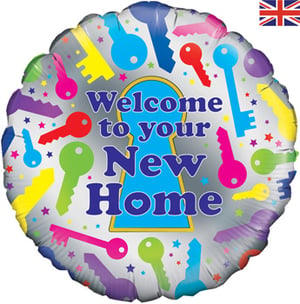 A balloon that says "Welcome to your new home."