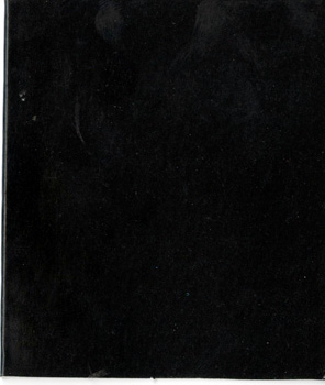 A close-up of a black tile on a white background.