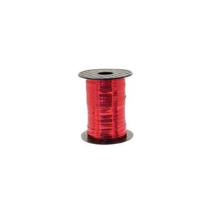 a spool of red ribbon with a hole in the middle