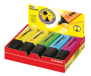 Brighten up your stationery aisle with the iconic Stabilo Boss Original highlighters, now available in a convenient assorted display tray! This wholesale pack of 10 highlighters is perfect for retailers looking to offer their customers a fantastic selection of vibrant colours.
Each Stabilo Boss Original highlighter features renowned Anti-Dry-Out Technology, meaning it can be left uncapped for up to 4 hours without drying out – ideal for busy students and professionals. The versatile chisel tip allows for both broad highlighting (5mm) and fine underlining (2mm). With a mix of popular shades, this eye-catching Stabilo display tray is designed to boost impulse purchases and will look brilliant on your shelves. Stock up today and bring the best in highlighting to your customers!
