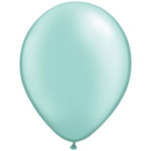 A mint-green balloon with a white background.