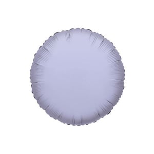 A circle-shaped purple balloon on a white background.