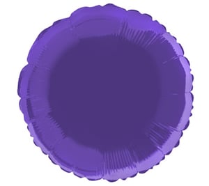 A purple, circle-shaped balloon on a white background.