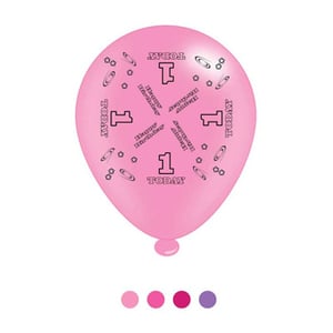 A pink balloon with the number 1 on it.
