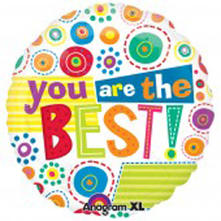 A colorful balloon that says "you are the best."