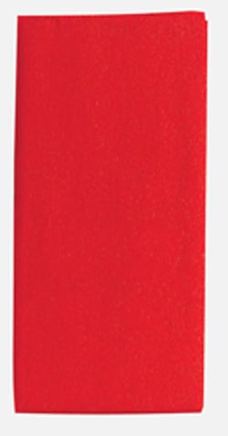 A red piece of paper on the white background.
