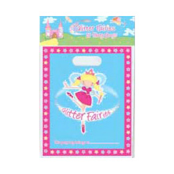 A bag with a picture of a fairy on it.