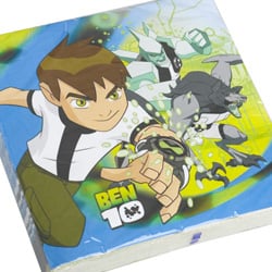 A box of Ben 10 napkins is on a white background.