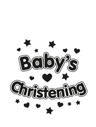 A black-and-white logo for a baby's christening.