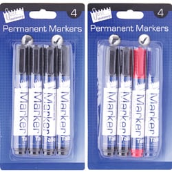 Elevate your stationery offering with these fantastic 4 Permanent Marker Pens, supplied by Tallon under their popular Just Stationery brand. Each wholesale carton contains 12 individual packs, perfect for stocking up your shelves.
Inside each retail-ready pack, your customers will find four reliable permanent markers. Some packs feature four classic black pens, while others offer a handy mix of three black and one vibrant red marker, providing excellent choice. These versatile markers are ideal for countless tasks, delivering bold, long-lasting results on almost any surface. A brilliant addition for any business looking for quality and value in their stationery range.